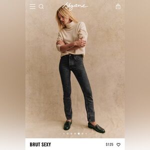 Sezane Brut Sexy high rise grey denim jeans